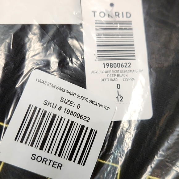 ❤️NWT VINTAGE TORRID SWEATER STAR WARS LOGO LUKE LEIA SHORT SLEEVES EMBROIDERED - Picture 7 of 16